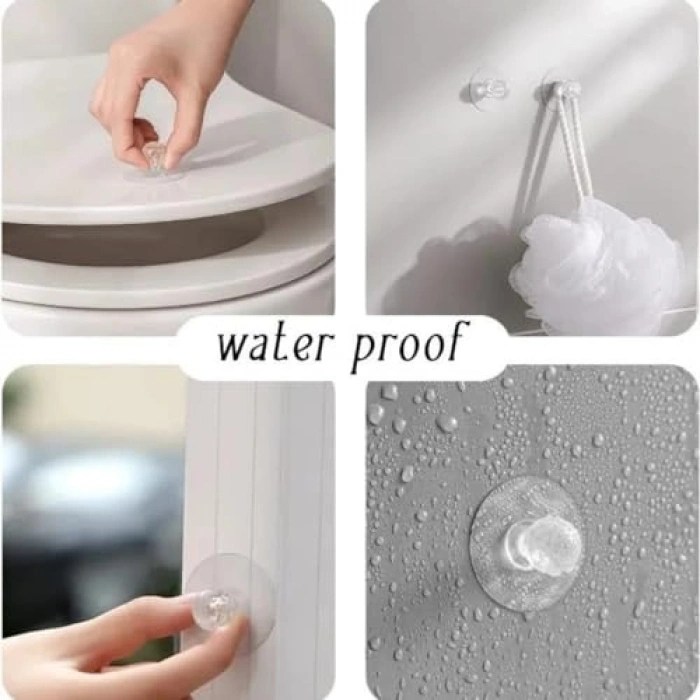 Şeffaf Yapışkanlı Kulp Seti, 4 Adet Kristal Başlıklı