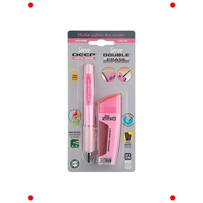Şeker Pembe Mekanik Kurşun Kalem Seti - 2 Adet