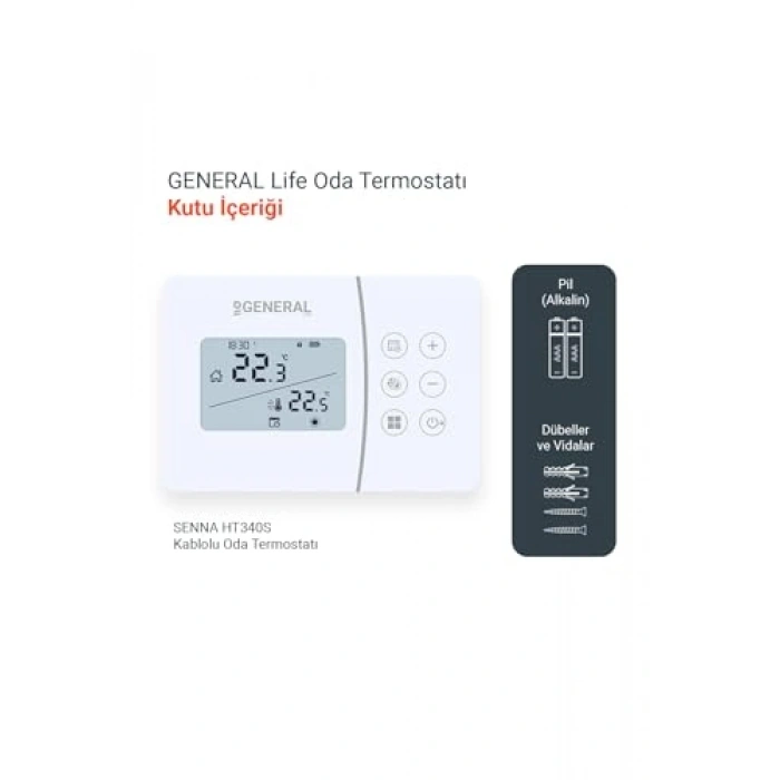SENNA HT340S Kablolu Günlük ve Haftalık gramlanabilir Oda Termostatı