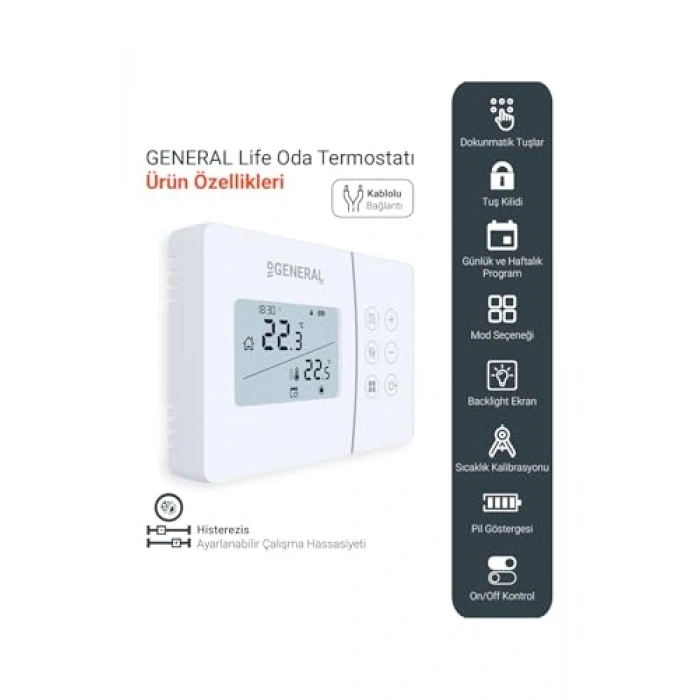 SENNA HT340S Kablolu Günlük ve Haftalık gramlanabilir Oda Termostatı