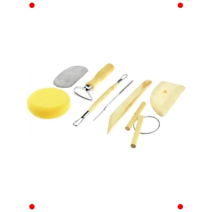 Seramik & Kil Şekillendirme Alet Seti (Ahşap Saplı)