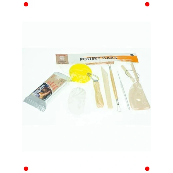 Seramik & Kil Şekillendirme Alet Seti (Ahşap Saplı)
