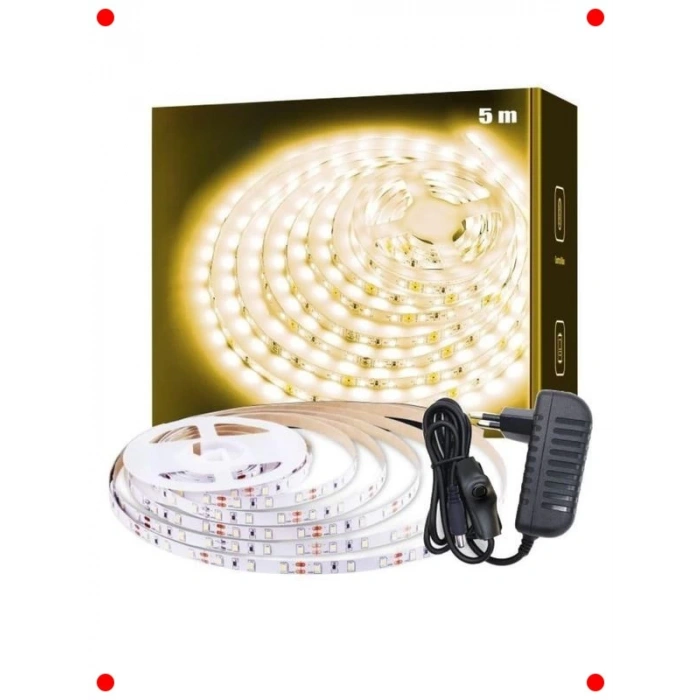 Şerit Led Aydınlatma Seti 5 Metre - Gün Işığı Adaptörlü