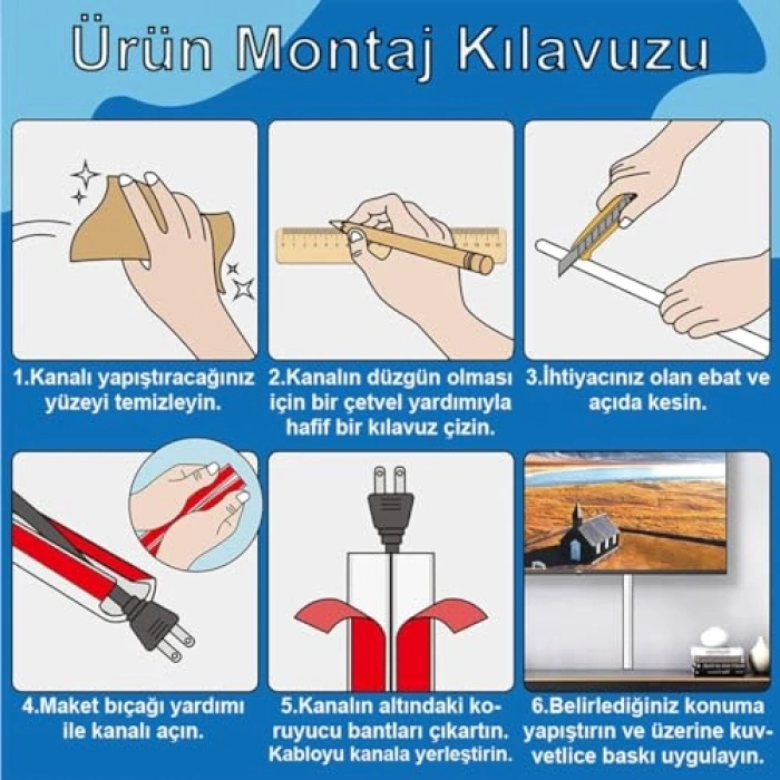 Şeritli Gri Esnek Kablo Kanalı, Kullanım Kolaylığı