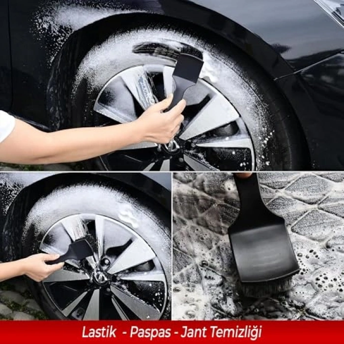 Sert Fırça ile Lastik Temizleme Seti, Araç için