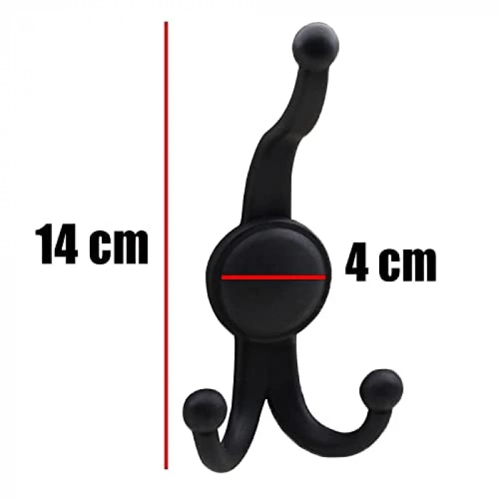 Sert Plastik Siyah Askılık, 5 ADET Portmanto Elbise Askısı