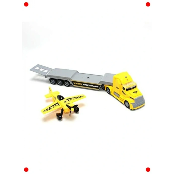 Sesli Işıklı Tır Transporter Uçak/Araba Seti 36 Cm