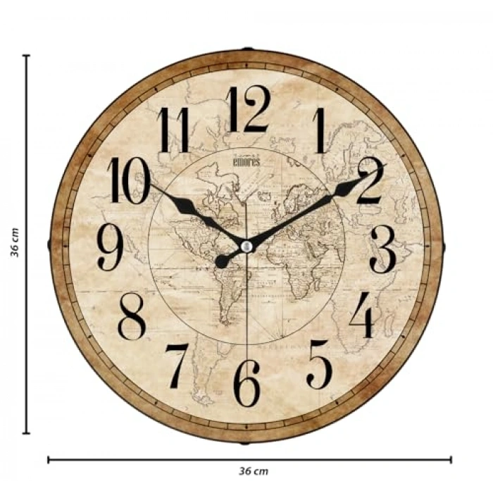 Sessiz Mekanizma ile 36 Cm Bombe Cam Duvar Saati