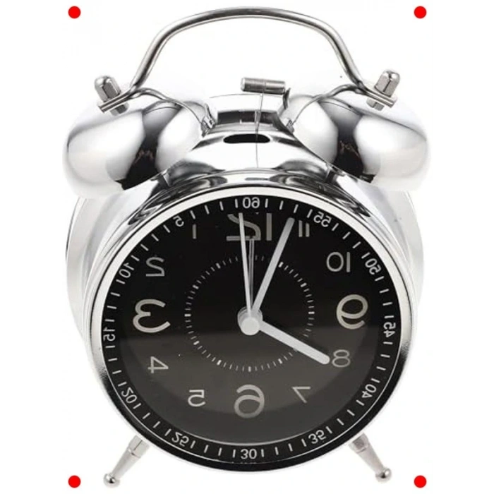 Sessiz Retro Çalar Saat Çift Zilli Masaüstü