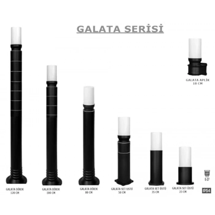 Set Üstü Bahçe Lambası 23 cm 220v E27