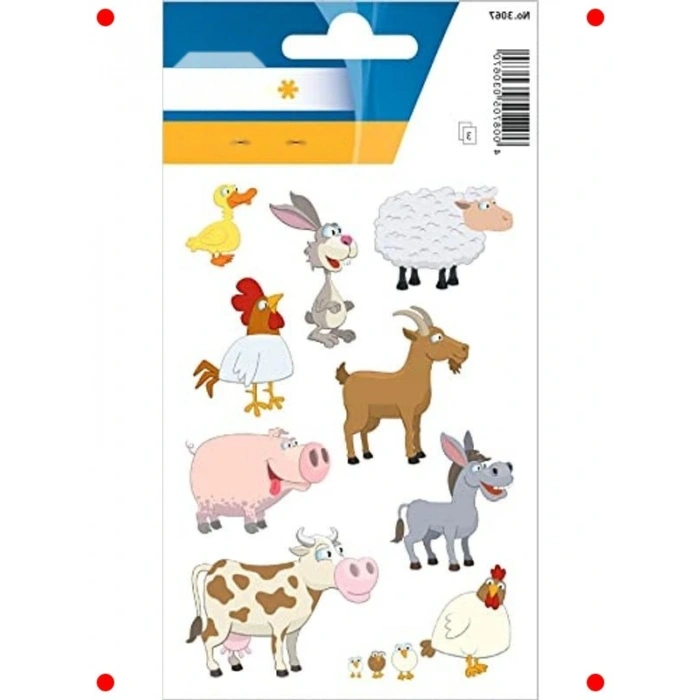 Sevimli Çiftlik Hayvanları Çıkartmaları Seti (27 Adet)