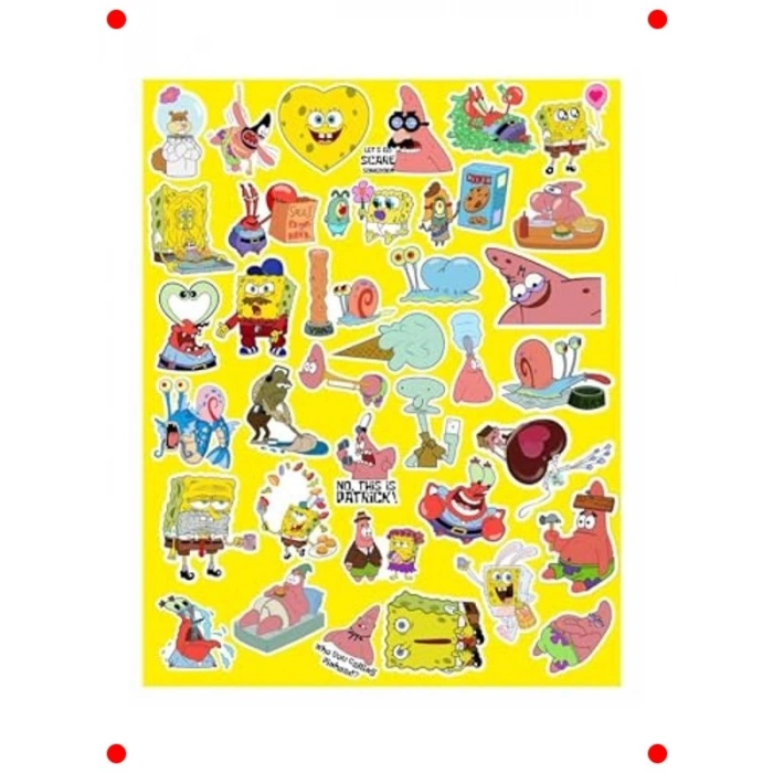 Sevimli Çizgi Karakter Temalı Suya Dayanıklı Etiket Seti