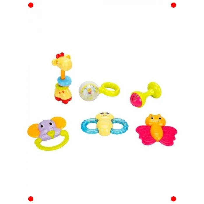 Sevimli Hayvanlar Çıngırak ve Dişlik Seti (6 Parça)