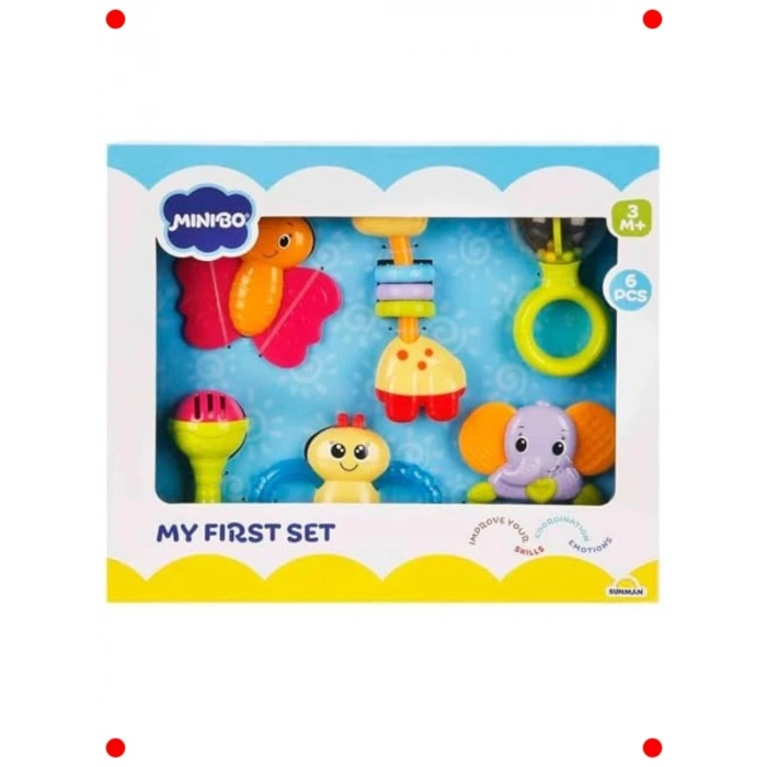 Sevimli Hayvanlar Çıngırak ve Dişlik Seti (6 Parça)