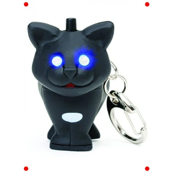 Sevimli Kedi Figürlü LED Anahtarlık