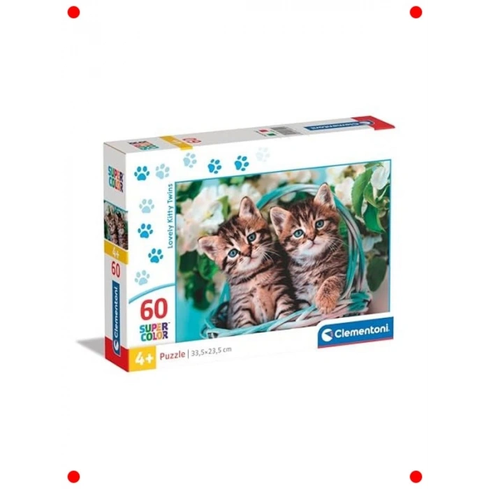 Sevimli Kedi Yavruları 60 Parça Renkli Yapboz