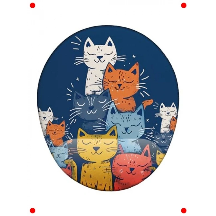Sevimli Kediler Temalı Renkli Mouse Pad