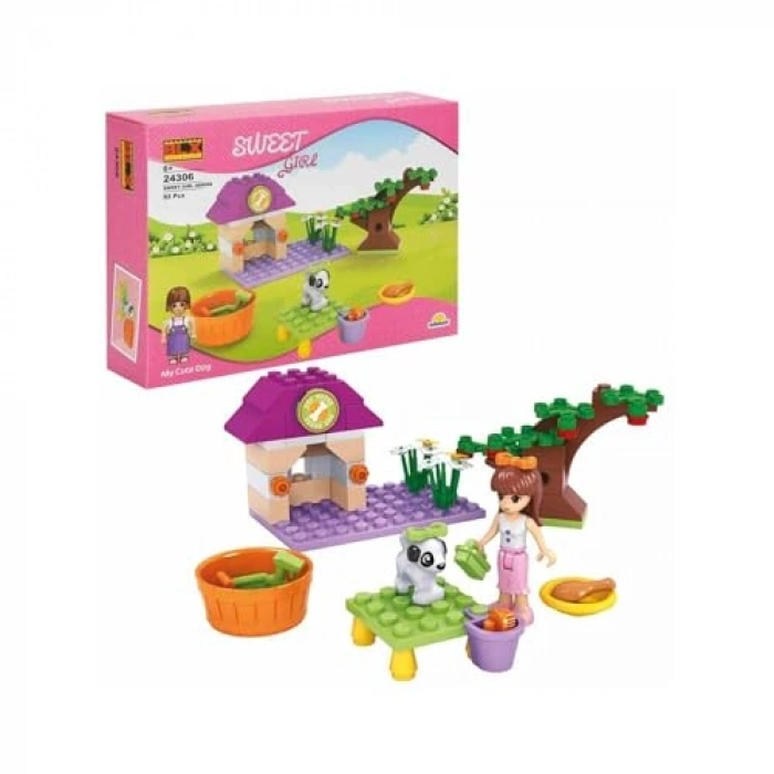 Sevimli Köpek Ağaçlı Figür Seti, 82 Parça Eğlenceli Oyun