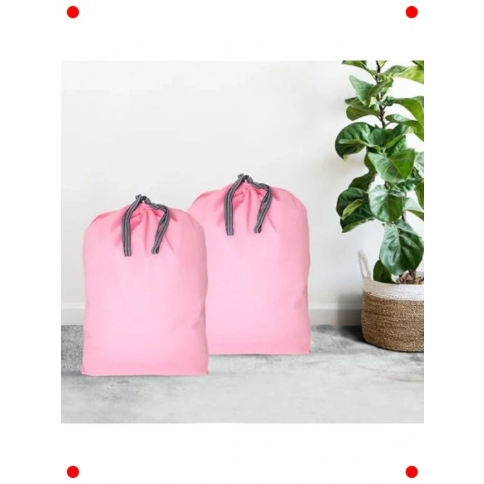 Seyahat ve Saklama Amaçlı Pembe Çamaşır Torbası