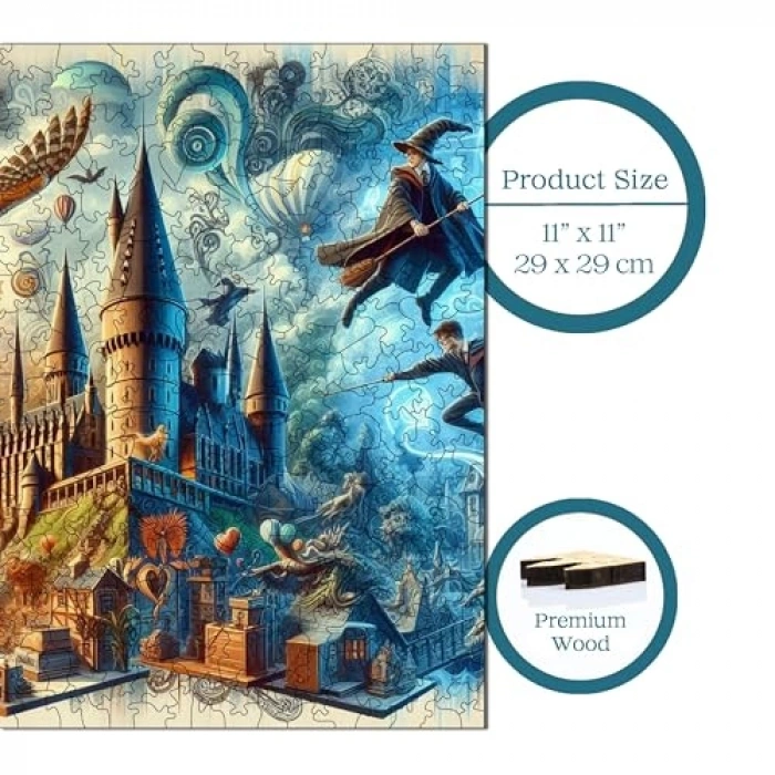Sihirbazlık Temalı Ahşap Puzzle - 353 Parça Eğlence