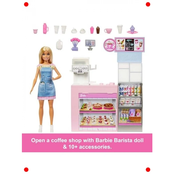 Şık Barista ve Kahve Dükkanı Oyun Seti (10+ Aksesuar)