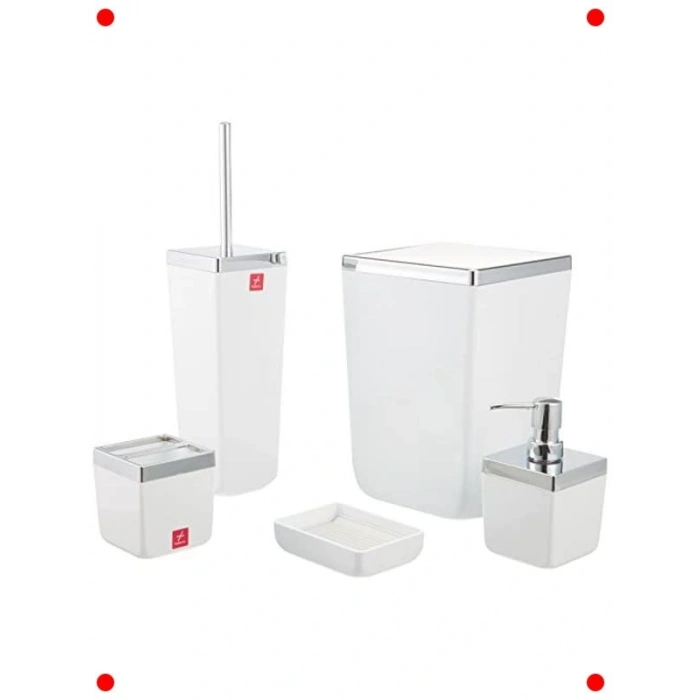 Şık Beyaz Banyo Aksesuar Seti