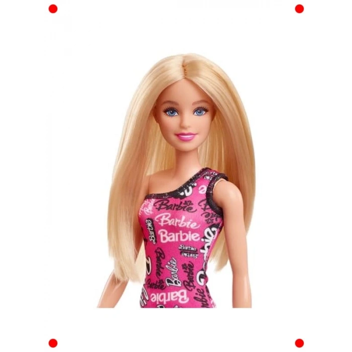 Şık Pembe Elbiseli Moda Bebeği - Düz Sarı Saçlı