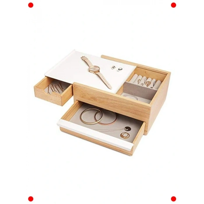 Şık Tasarımlı Ahşap Takı Kutusu - Büyük Boy