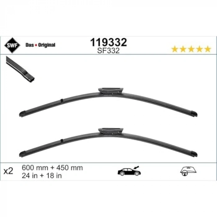 Silecek Seti 600+450 MM Renault Mene IV Sedan için
