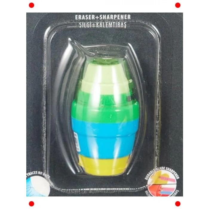 Silgili Kalemtıraş Seti - Canlı Renkler