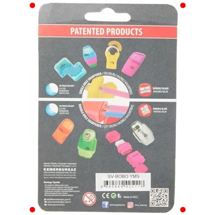 Silgili Kalemtıraş Seti - Canlı Renkler