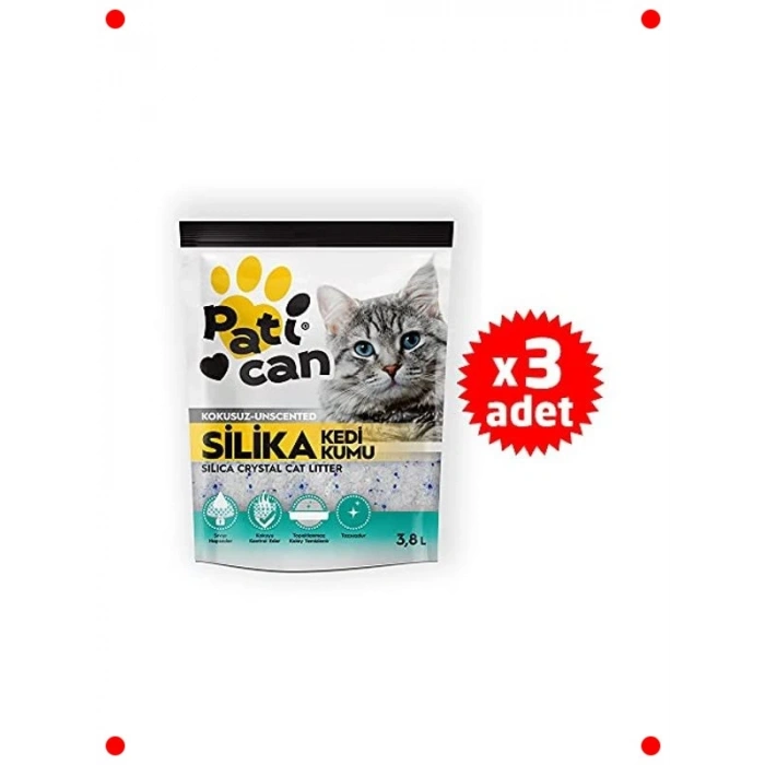 Silika Kristal Kedi Kumu - 3 Adet x 3.8 Litre