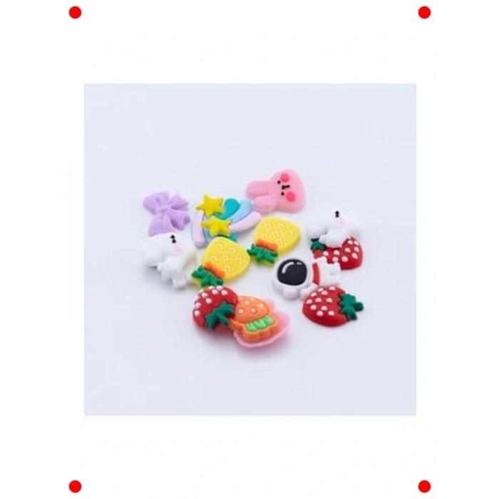 Silikon 3D Yapışkanlı Sticker Seti - 10 Adet Karışık