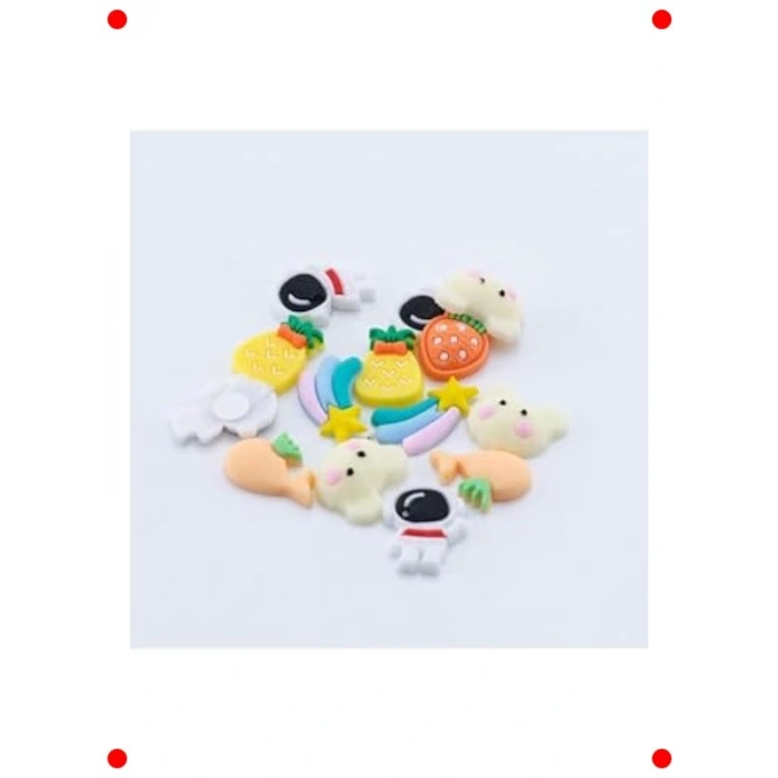 Silikon 3D Yapışkanlı Sticker Seti - 10 Adet Karışık