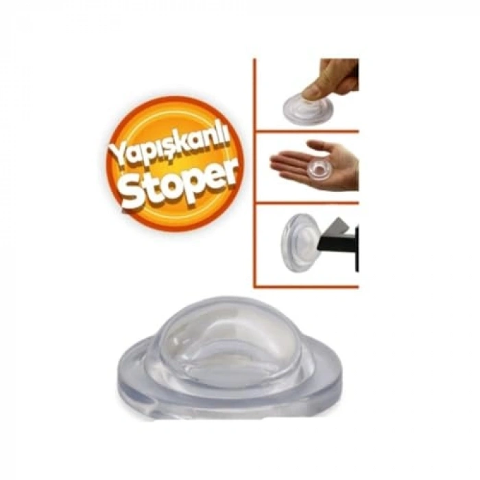 Silikon Kapı Stoperi Tamponu Yapışkanlı Şeffaf Kapı Kolu Stopu Sessiz Stop