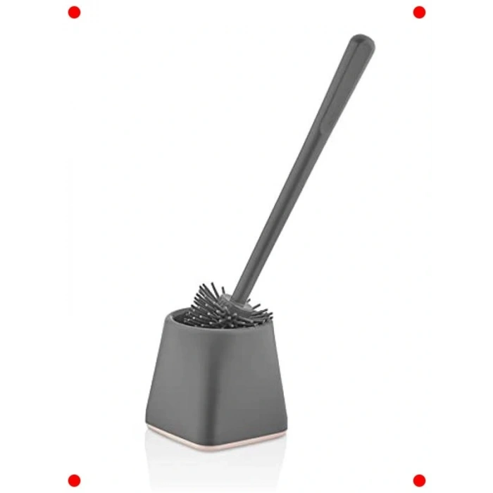 Silikon Klozet Fırçası, Kare Tasarım, Gri