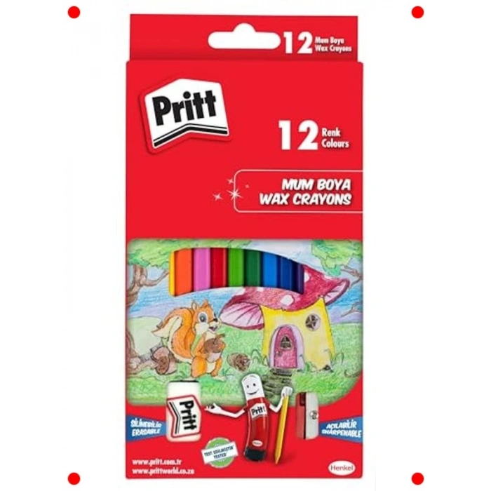 Silinebilir Pastel Boya Seti, 12 Renk