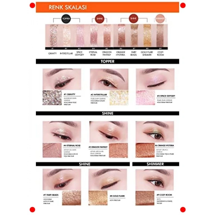 Simli Likit Göz Farı - Işıltılı ve Parlak Bakışlar