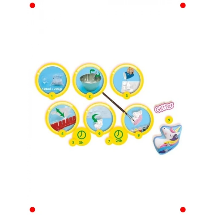 Simli Tek Boynuzlu At Heykelcik Boyama Kiti