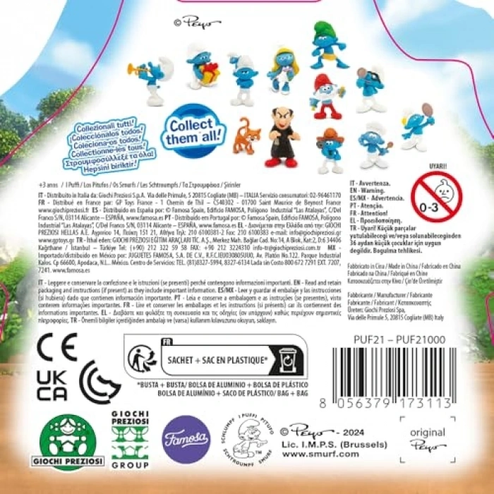 Şirinler Sevimli Figür Seti, Sürpriz Paket İçeriği