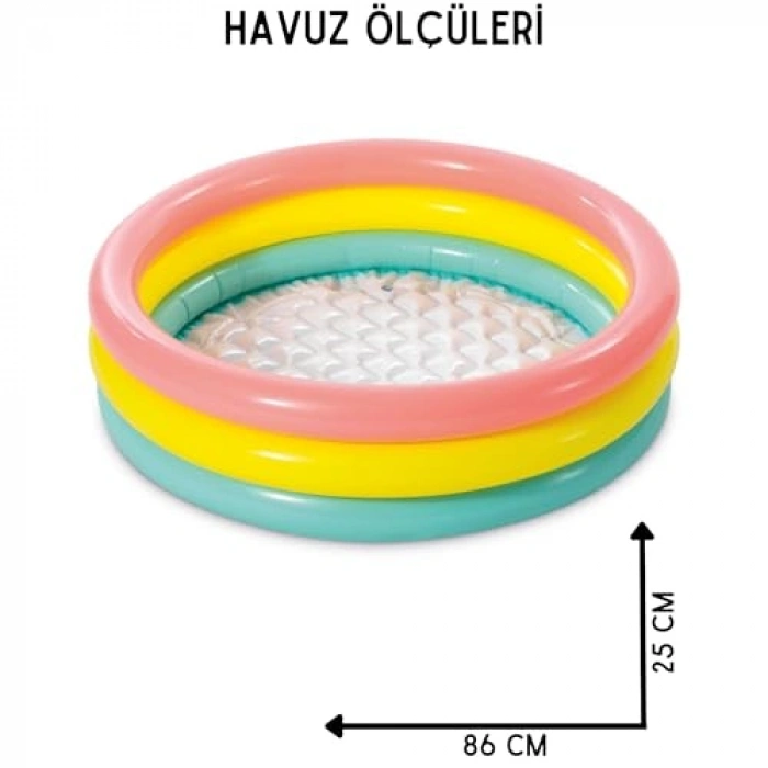 Şişme çocuk havuzu, 86x25 cm, pompa ve yama seti dahil