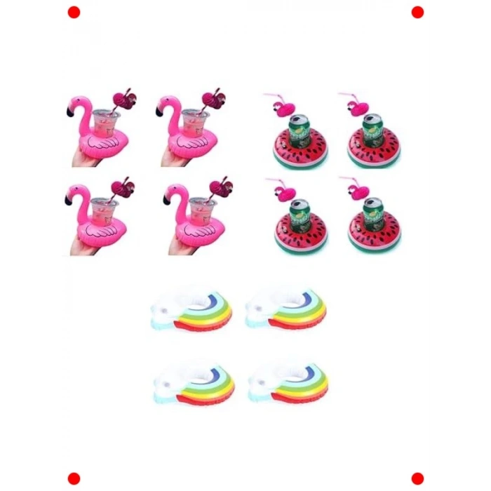 Şişme Havuz Bardak Tutucu Float Seti (12 Adet)