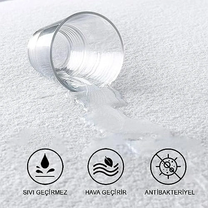 Sıvı Geçirmez %100 Pamuklu Bebek Alez, 80 x 130 cm