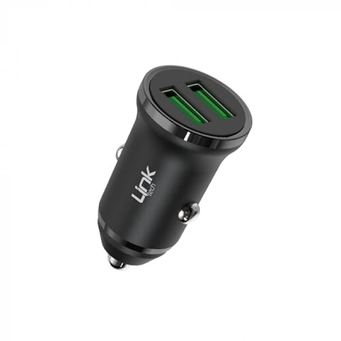 Siyah 12W 2x USB Araç İçi Şarj Adaptörü - Pratik Kullanım