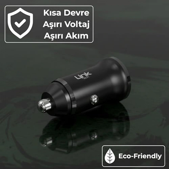 Siyah 12W 2x USB Araç İçi Şarj Adaptörü - Pratik Kullanım