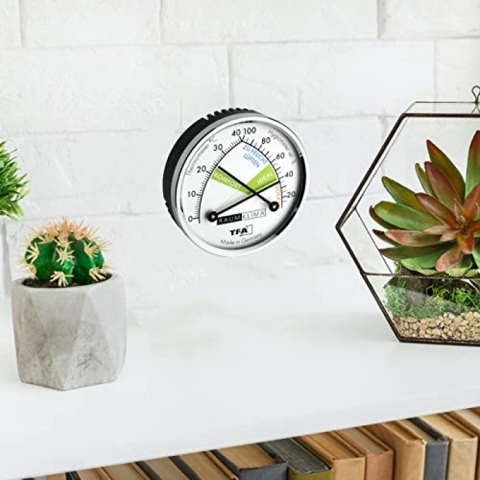 Siyah 45.2024 analog termometre ve higrometre