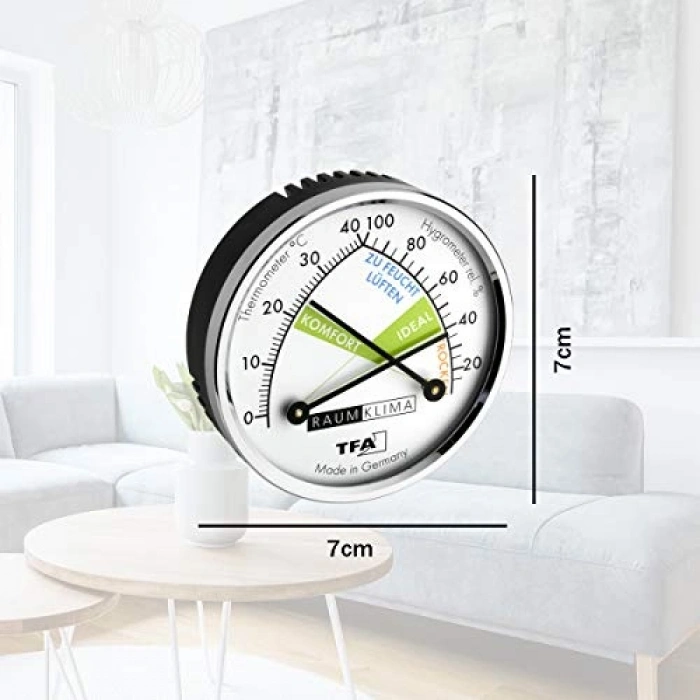 Siyah 45.2024 analog termometre ve higrometre