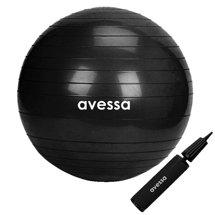 Siyah 55 cm Pompalı Pilates Topu