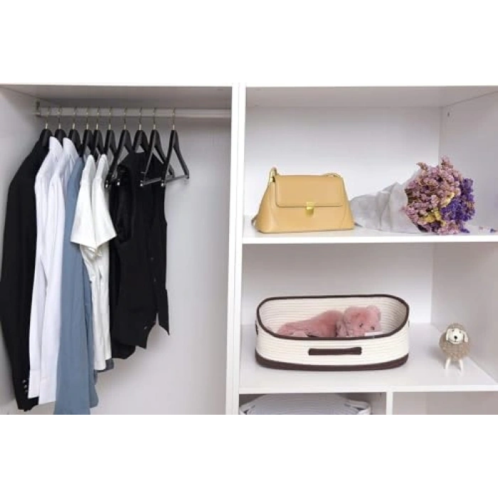 Siyah Ahşap Görünümlü Plastik Kıyafet Askısı, 24 Adet Set