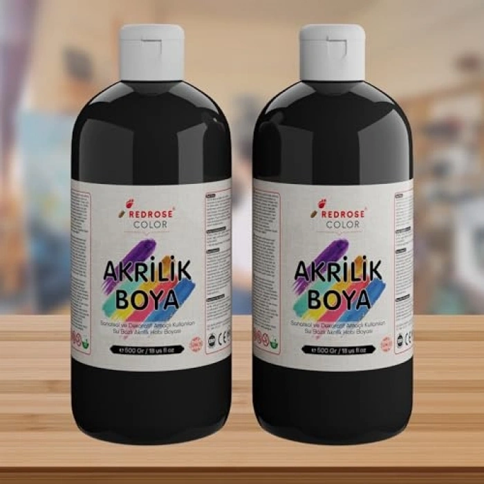 Siyah akrilik 2li set, 500grlık iki paket